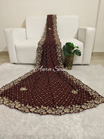Maroon Designer Georgette Saree