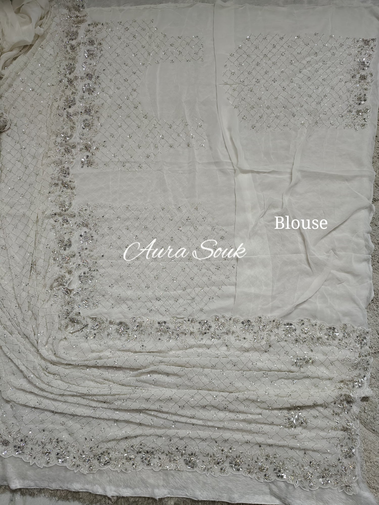 White Designer Georgette Saree