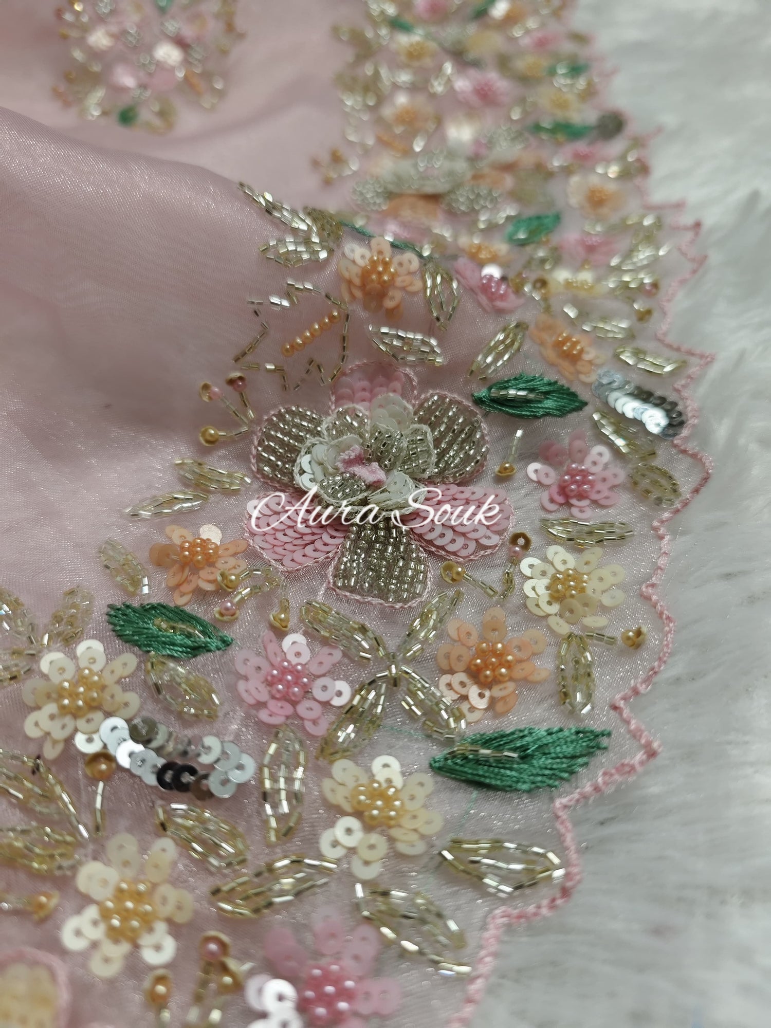 Pink Designer Shimmer Organza Saree