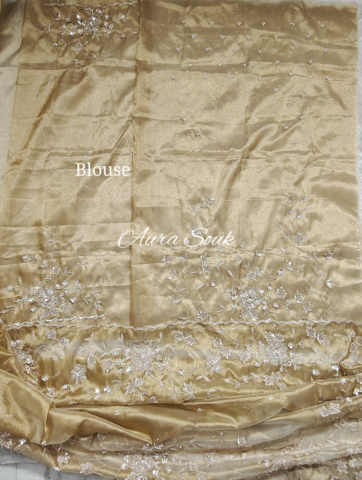 Gold Dual Toned Banarasi Tissue Designer Saree