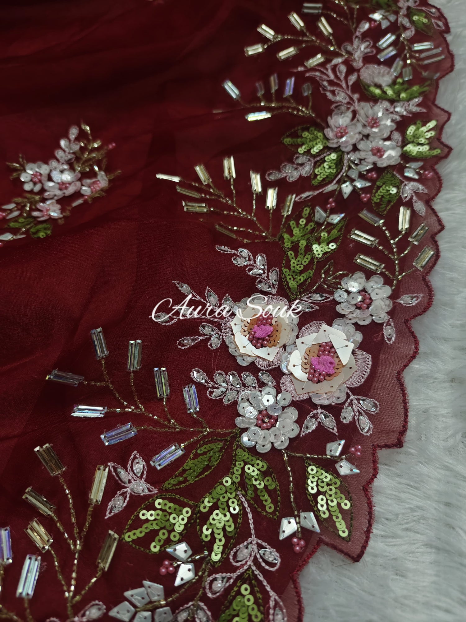 Red Organza Designer Saree